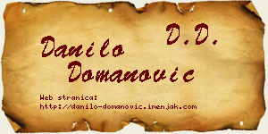 Danilo Domanović vizit kartica